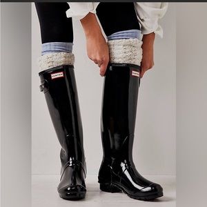 Hunter Boots, Women’s Tall, Black Gloss, Size 9